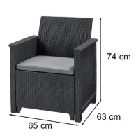 Набор садовой мебели Keter Elodie Chair Set Graphite/Coolgray (255769) фото №3 — интернет-магазин Desire.md