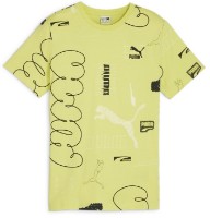 Tricou pentru copii Puma Classics Brand Love Aop Tee B Lime Sheen, s.128 imaginea #1 — magazin online Desire.md