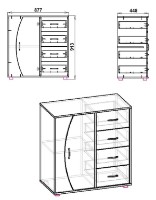 Comodă Компанит 4-1-1 Nimfeia Alb imaginea #2 — magazin online Desire.md