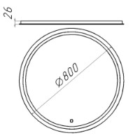 Oglindă baie Bayro Elipso 800x800 Led Touch (115264) imaginea #2 — magazin online Desire.md