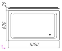 Oglindă baie Bayro Omega 1000x600 Led Touch (115278) imaginea #2 — magazin online Desire.md