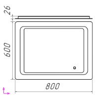Зеркало для ванной Bayro Omega 800x600 Led Touch (115279) фото №2 — интернет-магазин Desire.md