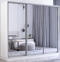 Dulap cu uşi glisante Mobildor-Lux Fox Mirror 240x240 White (fox6897)