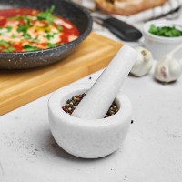 Ступа с пестиком Tadar Marble White фото №3 — интернет-магазин Desire.md