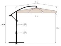Umbrelă de gradină FunFit 300cm Creamy (3051) imaginea #7 — magazin online Desire.md