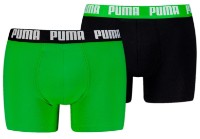 Сhiloţi pentru bărbați Puma Men Everyday Basic Boxer 2P Green/Black, s.L