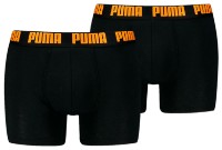 Сhiloţi pentru bărbați Puma Men Everyday Basic Boxer 2P Black/Orange, s.XL