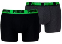 Сhiloţi pentru bărbați Puma Men Everyday Basic Boxer 2P Black/Green Pop, s.L