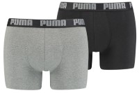 Сhiloţi pentru bărbați Puma Underwear Basic Boxer 2P Dark Grey Melange/Black, s.L