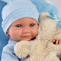 Păpușa Llorens Nico Cojín Azul y Osito (73807) imaginea #4 — magazin online Desire.md