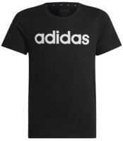 Tricou pentru copii Adidas Essentials Linear Logo Cotton Slim Fit Tee Black, s.140