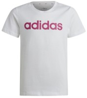 Tricou pentru copii Adidas Essentials Linear Logo Cotton Slim Fit Tee White, s.152