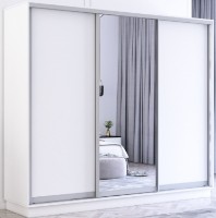 Dulap cu uşi glisante Mobildor-Lux Fox Chipboard/Mirror 250x230 White (fox6094)