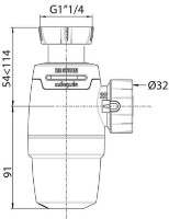 Sifon pentru lavoar Wirquin Neo 11/4 D32 MS (30950172) imaginea #2 — magazin online Desire.md