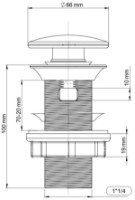 Донный клапан Wirquin Quick-Clack Black (30950184) фото №2 — интернет-магазин Desire.md