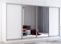 Dulap cu uşi glisante Mobildor-Lux Fox Chipboard/Mirror 390x230 White (fox7638)