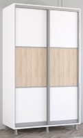 Dulap cu uşi glisante Mobildor-Lux Aron S 130x220 (8681 Alb Briliant) uși glisante din PAL (K) orizontal