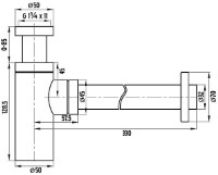 Sifon pentru lavoar Ferro S282 1 1/4x32mm imaginea #2 — magazin online Desire.md