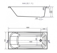 Cadă de baie Cersanit Nao 160х70 imaginea #4 — magazin online Desire.md