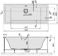 Cadă de baie Sanplast Space Line WP/Space 80x190 bi+SP set (610-100-0360-01) imaginea #4 — magazin online Desire.md