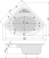Ванна Pool-SPA Klio 140x140 (PWS3610ZN) фото №3 — интернет-магазин Desire.md