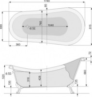 Ванна Pool-SPA Nostalgy 174x82 Chrome Set (PWKPA10ZNPC0901) фото №3 — интернет-магазин Desire.md