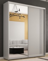 Dulap cu uşi glisante Mobildor-Lux Compact 200x220 uși glisante Oglindă + PAL cu ornament grecesc