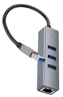 Multiplicator Hoco HB34 Easy Link USB Metal Gray