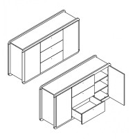 Комод Gerbor Karina KOM2D4S Нимфеа Aльба/Дуб Сонома Трюфель фото №3 — интернет-магазин Desire.md