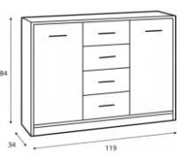 Комод Gerbor Nepo 2D4S Дуб Сонома фото №4 — интернет-магазин Desire.md