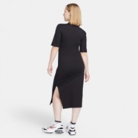 Rochie dame Nike W Nsw Essntl Midi Dress Black/White, s.XL imaginea #2 — magazin online Desire.md