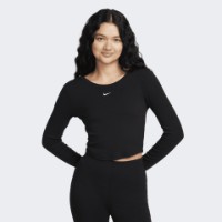 Женская футболка Nike W Nsw Nk Chll Knt Mrib Ls Top Black, s.XL