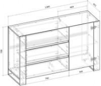 Comodă Magnusplus Combo 1300x788x421 Gri Grafit/Stejar Evoke Coast C22 imaginea #2 — magazin online Desire.md