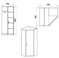Шкаф Компанит 3У Дуб Сонома фото №2 — интернет-магазин Desire.md