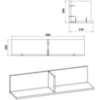 Raft de perete Компанит П-20 Nimfeia Alb imaginea #2 — magazin online Desire.md