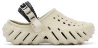 Șlapi pentru copii Crocs Echo Clog Bone/Black/Beige, s.37-38