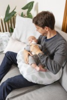 Pernă pentru alaptare Doomoo Softy Leaves Aqua Green (S31) imaginea #3 — magazin online Desire.md