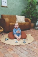 Pernă pentru alaptare Doomoo Softy Tetra Jersay Terracotta (S82) imaginea #2 — magazin online Desire.md