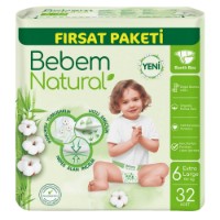 Подгузники Bebem Natural Extra Large 6/32pcs