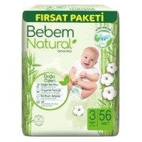 Подгузники Bebem Natural Midi 3/56pcs