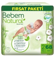 Подгузники Bebem Natural Mini 2/68pcs