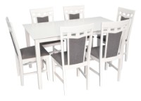 Комплект для столовой Evelin Sanflower White+ 6 Deppa R White/NV-10WP Grey фото №1 — интернет-магазин Desire.md