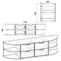 Тумба под ТВ Компанит РТВ Одесса Ателье Светлый фото №2 — интернет-магазин Desire.md