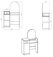 Măsuţă de toaletă Компанит Трюмо-1 (Комплект) Stejar Sonoma imaginea #2 — magazin online Desire.md