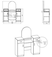 Măsuţă de toaletă Компанит Трюмо-2 (Комплект) Stejar Sonoma imaginea #2 — magazin online Desire.md
