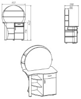 Туалетный столик Компанит Трюмо-3 (Комплект) Нимфея Альба фото №2 — интернет-магазин Desire.md