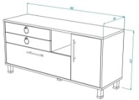 Тумба под ТВ ML-Mobila Вельвет № 1 Тумба ТВ 1300 Крафт Белый/Лагуна Софт фото №2 — интернет-магазин Desire.md