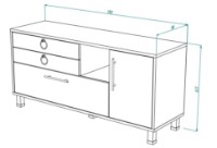 Comodă TV ML-Mobila Вельвет №1 1300 Дуб Золотой/Лагуна Софт imaginea #3 — magazin online Desire.md