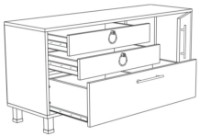 Comodă TV ML-Mobila Вельвет №1 1300 Дуб Золотой/Лагуна Софт imaginea #4 — magazin online Desire.md