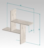 Навесная полка ML-Mobila МЛ-1 750x750 Артвуд Светлый фото №2 — интернет-магазин Desire.md